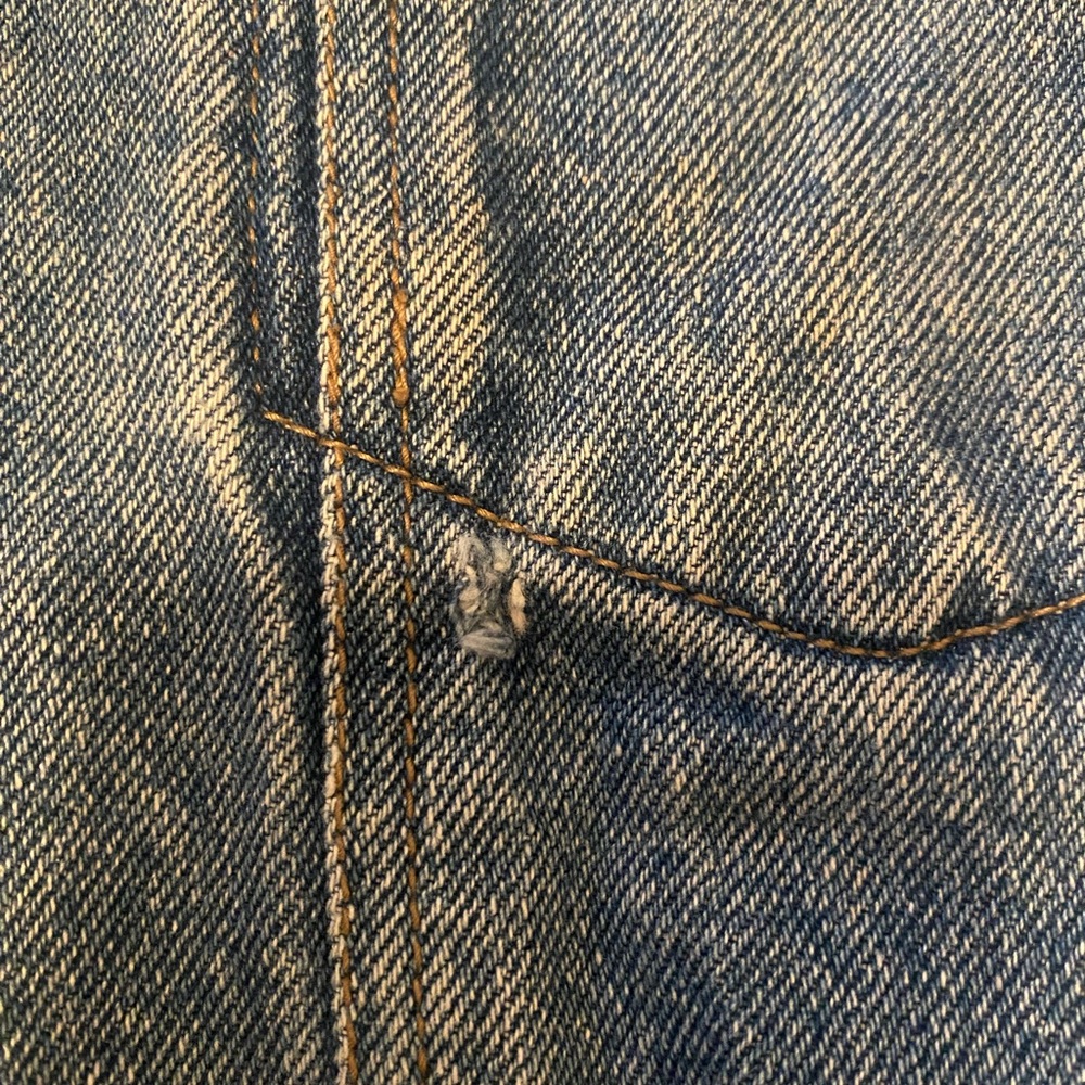 Vintage 70’s-90’s Calvin Klein Sz L Men’s Denim Jean Jacket W/ Elbow Patches - Picture 8 of 9